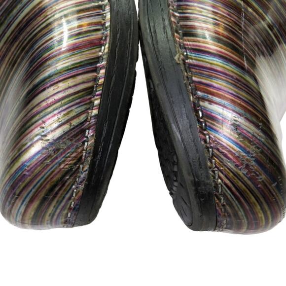 Dansko Pro XP Clogs Rainbow Multicolor Striped Professional Clogs - Picture 12 of 13